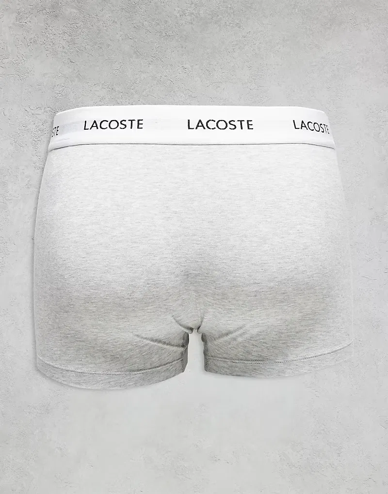 Боксеры облегающие 3 шт Lacoste, черный/белый/серый — фото 3