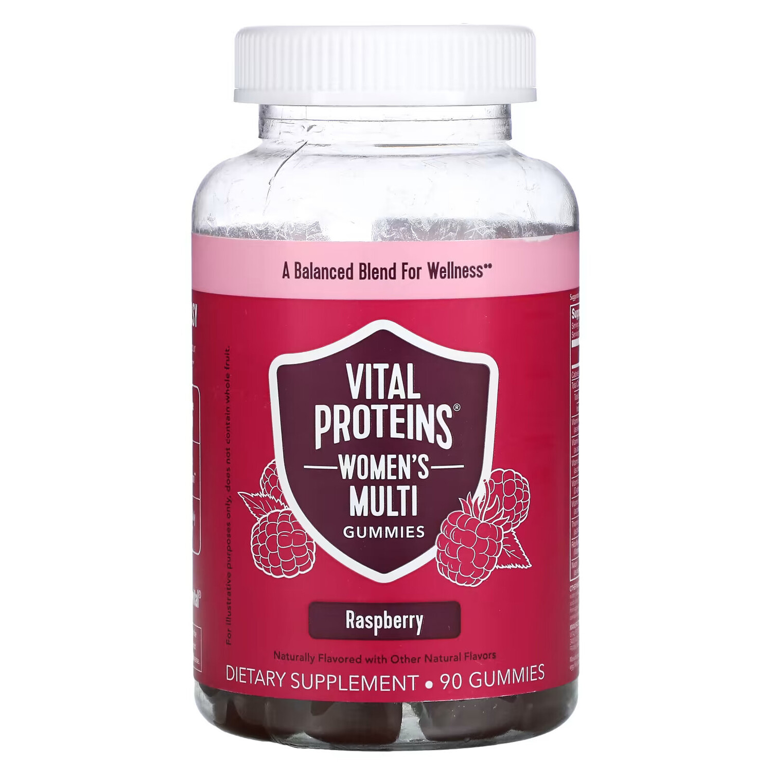 

Vital Proteins, Мультивитамины для женщин, малина, 90 жевательных таблеток