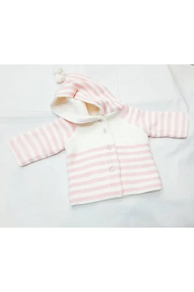 Детский кардиган с капюшоном sundanese machine knitted Berkay, Pink