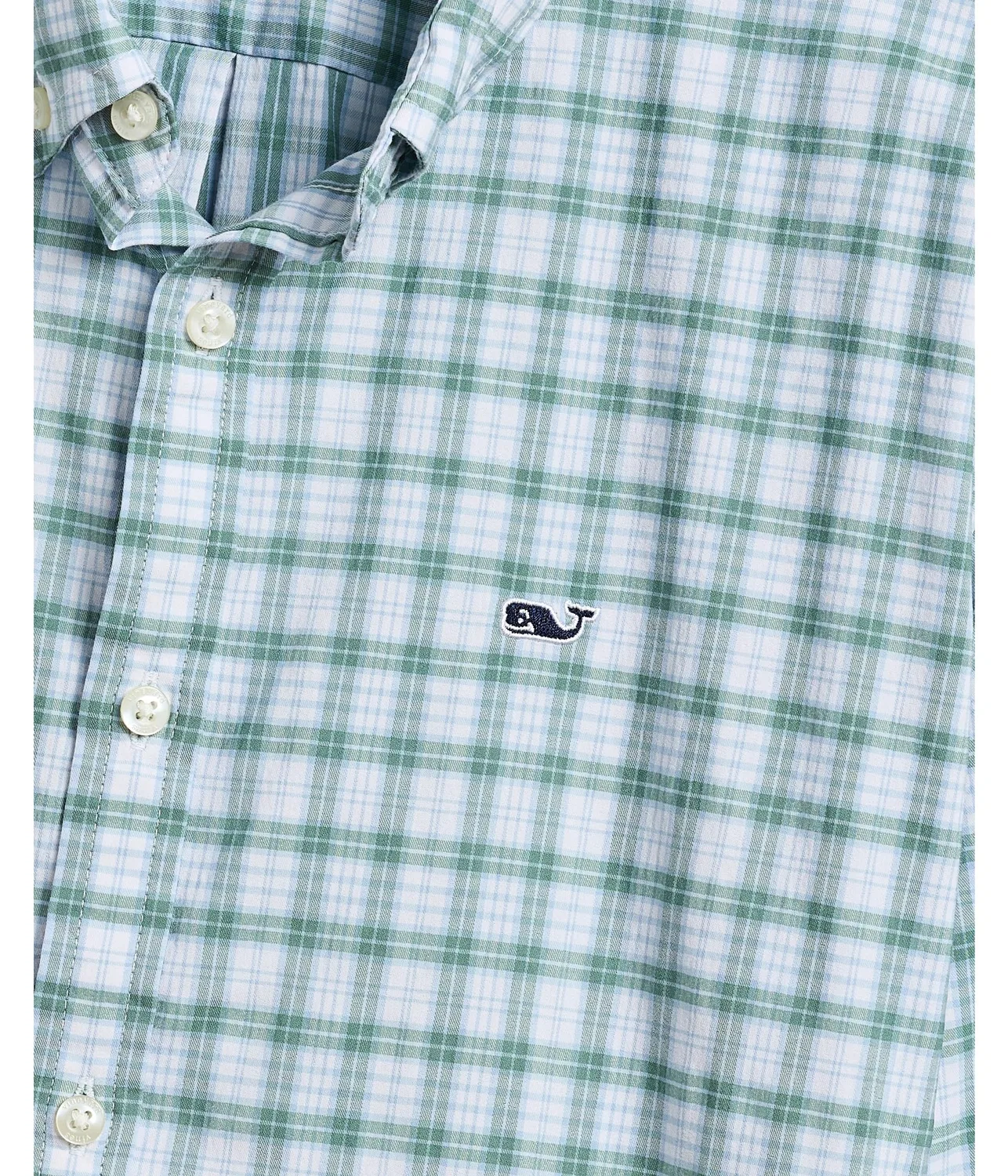Хлопковая рубашка в клетку (для малышей/детей постарше) Vineyard Vines Kids, Olive Dusk — фото 3