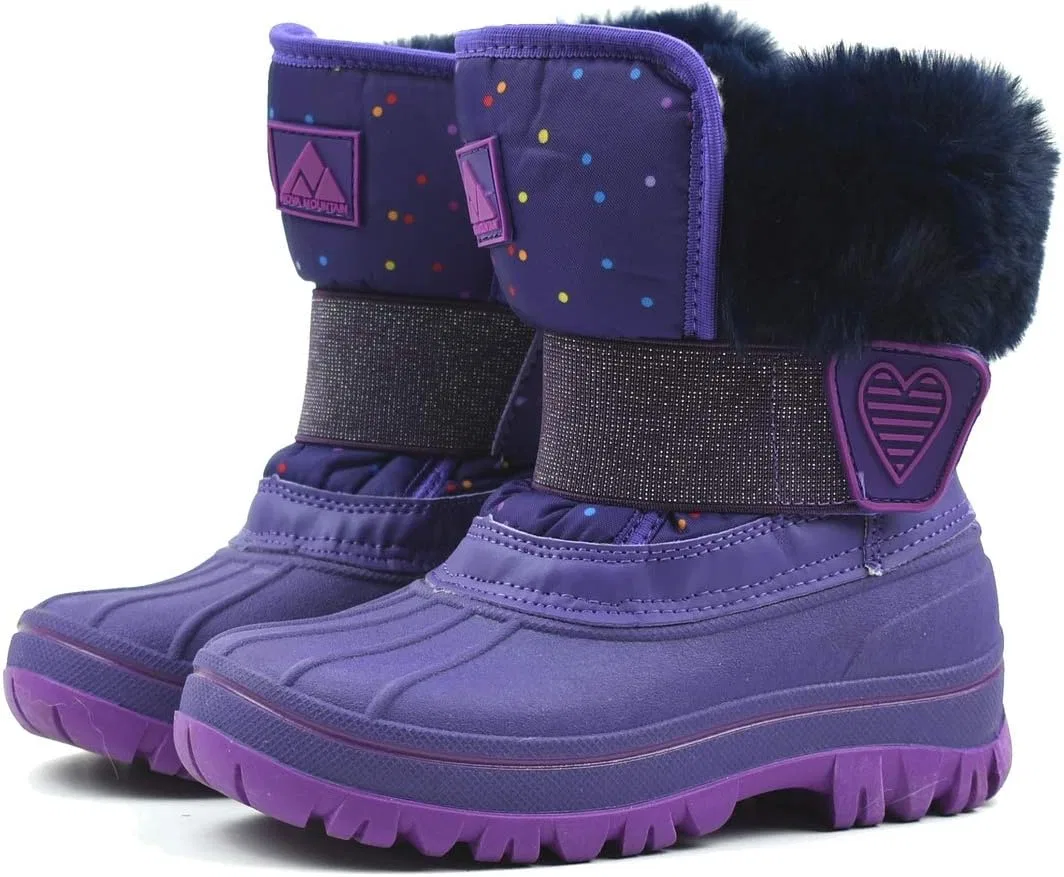 Детские зимние снежные ботинки Nova Mountain Boys Girls Little Kids Winter Snow Boots Nova Footwear, Darkpurple — фото 3