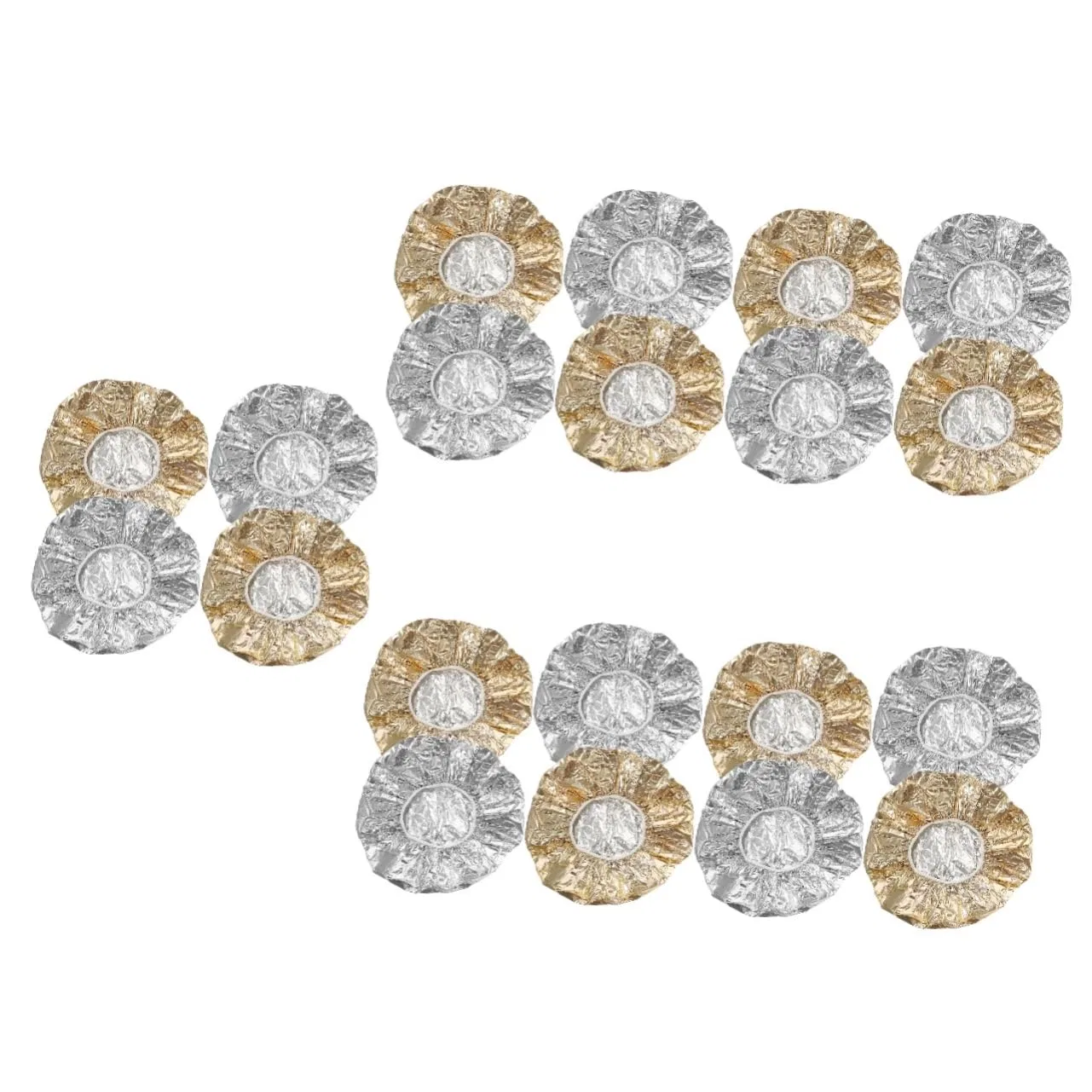 Набор шапочек для душа из алюминиевой фольги, 20 шт, MAGICLULU, 30x30 см, Gold Silver