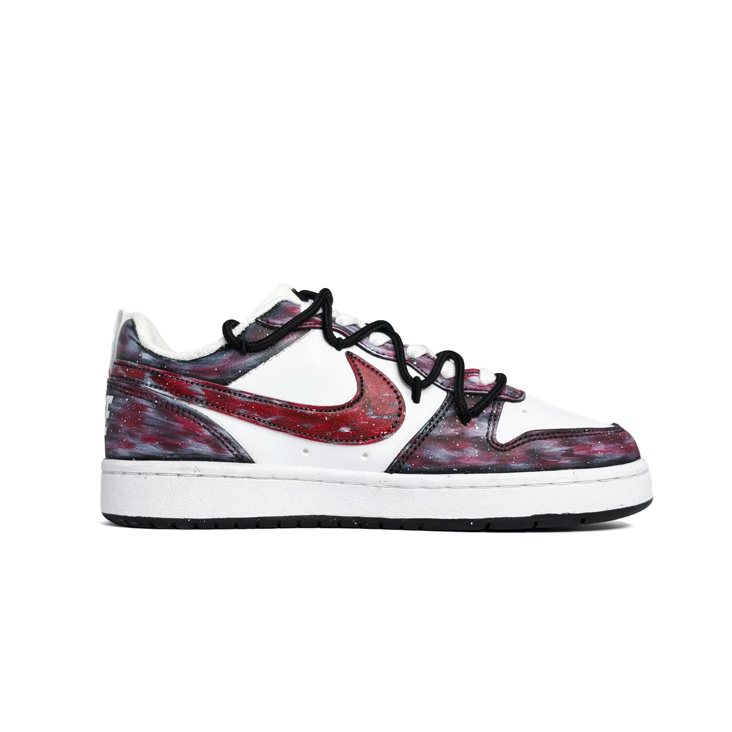 Детские кастомные кроссовки с принтом, низкие Court Borough Dark Night Rose, Nike, Red — фото 3