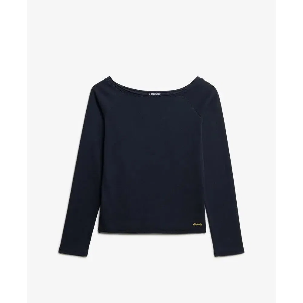 Женский лонгслив без плеч Bardot Superdry, Blau