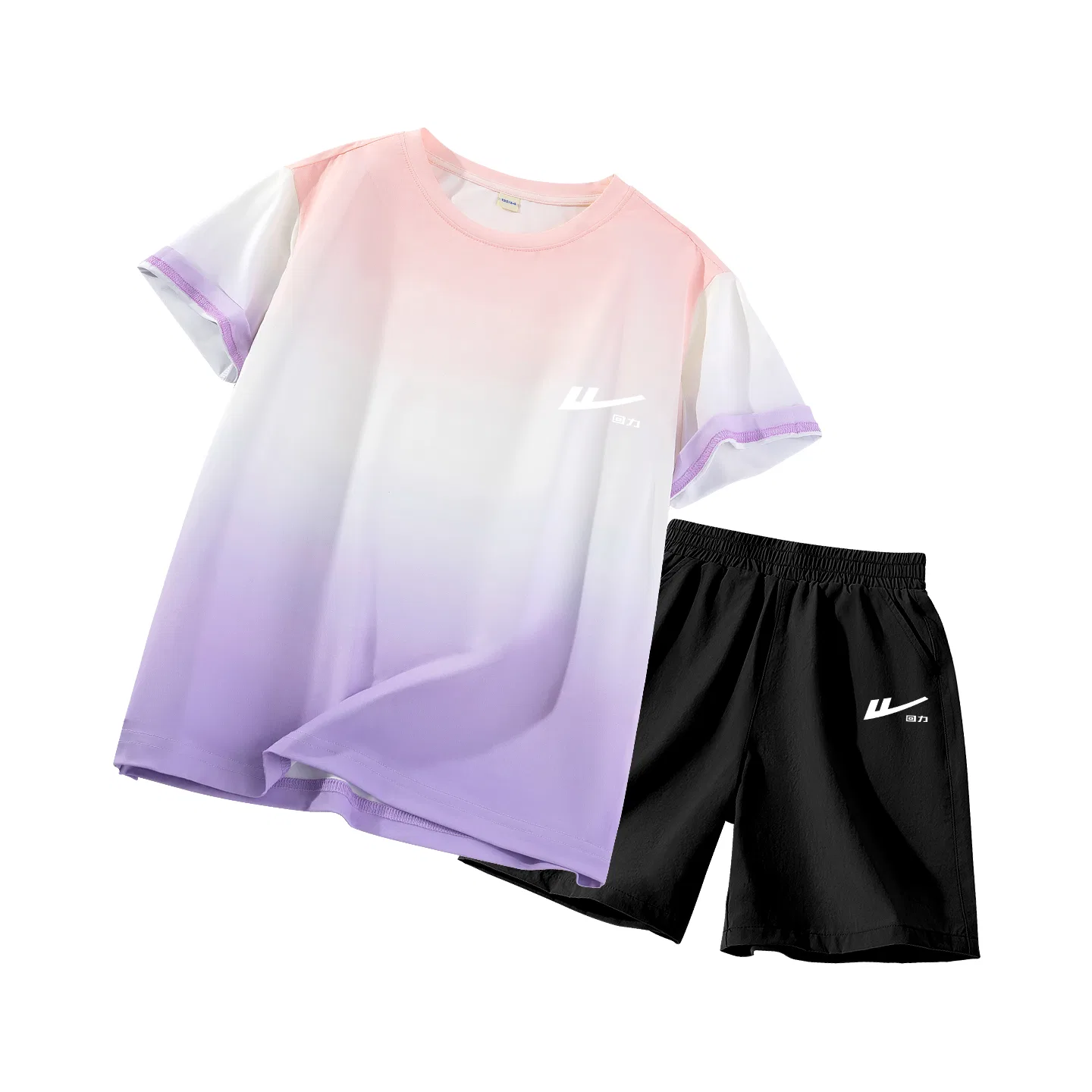 Детский спортивный комплект с круглым вырезом Pink Purple/H White Huili Small K-Black/H White Huili Small K WARRIOR