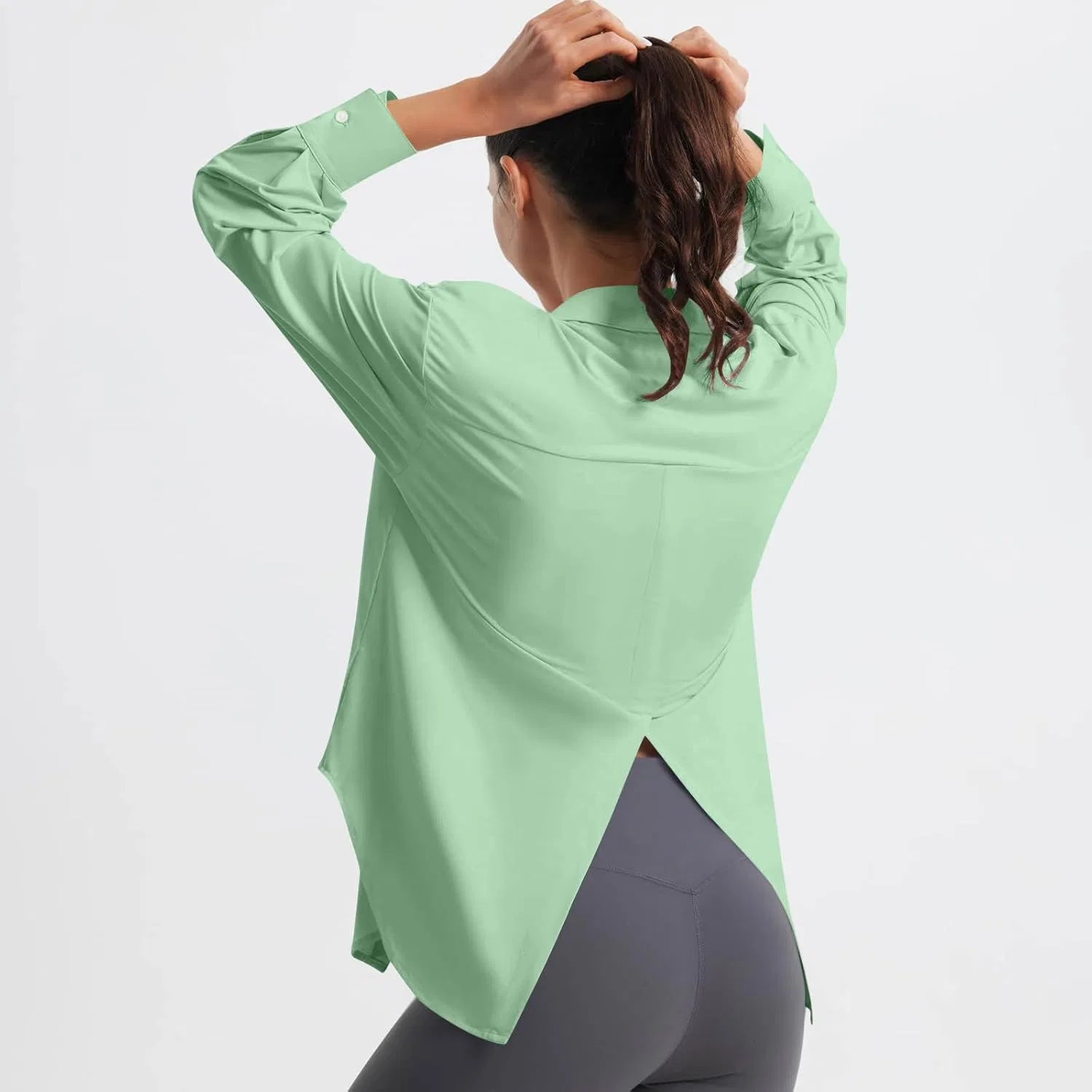 Женская солнцезащитная рубашка с длинным рукавом Safari, Mint Green — фото 4