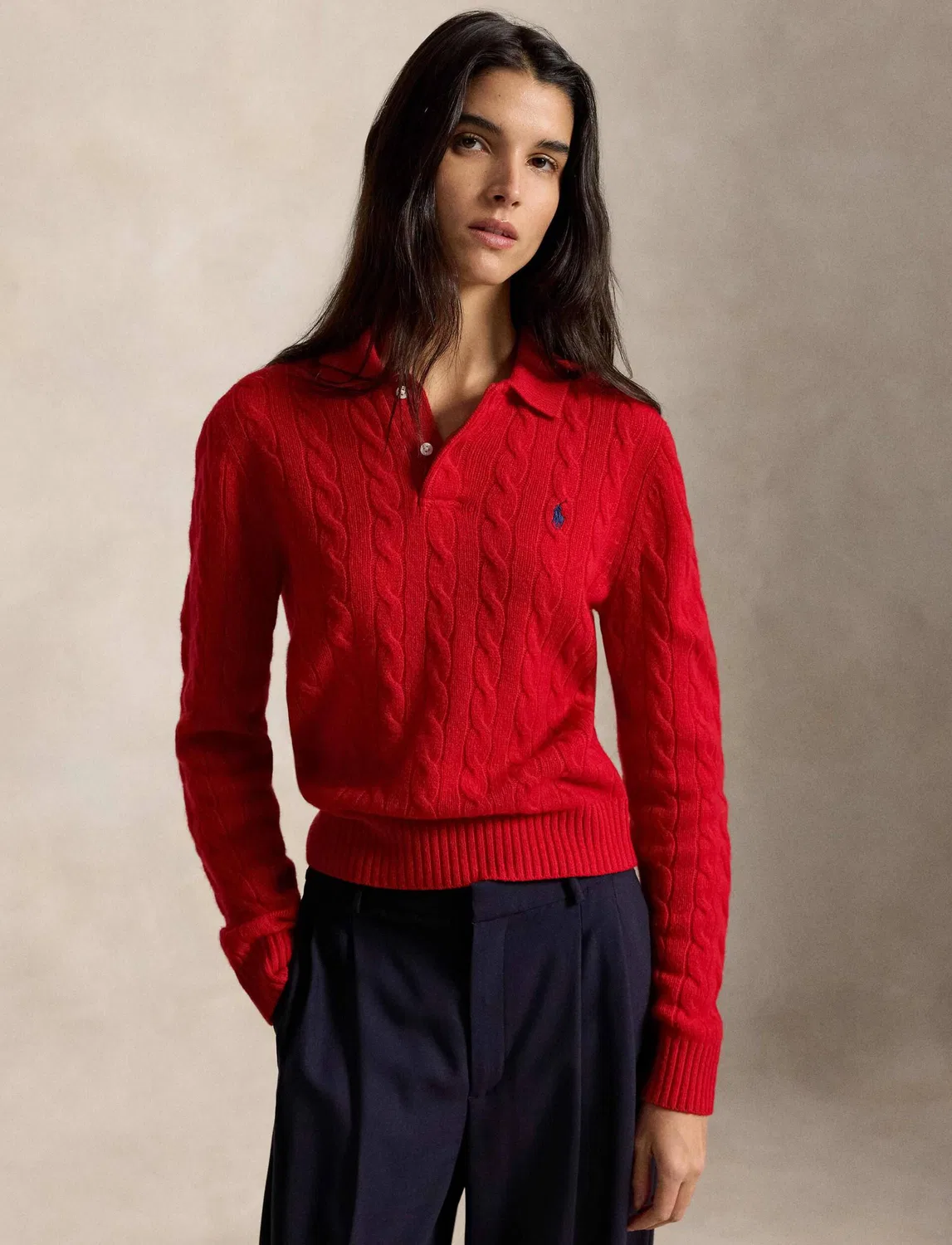 Свитер с V-образным вырезом Polo Ralph Lauren, красный