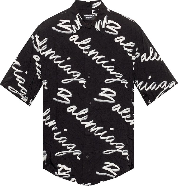 

Рубашка Balenciaga Minimal Shirt 'Black/White', черный