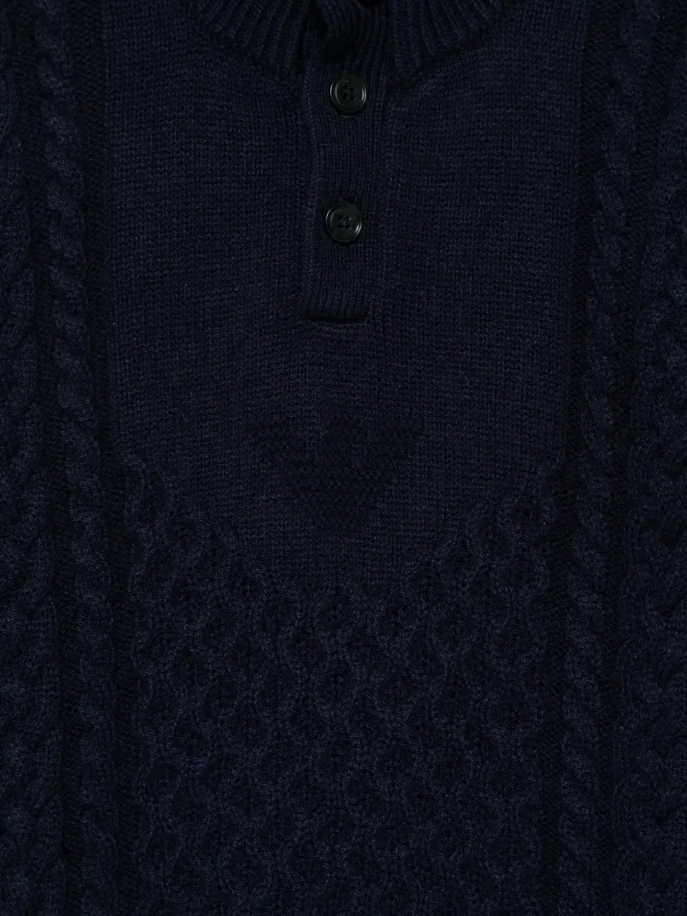 Вязаный свитер на пуговицах Emporio Armani Kids, синий — фото 3