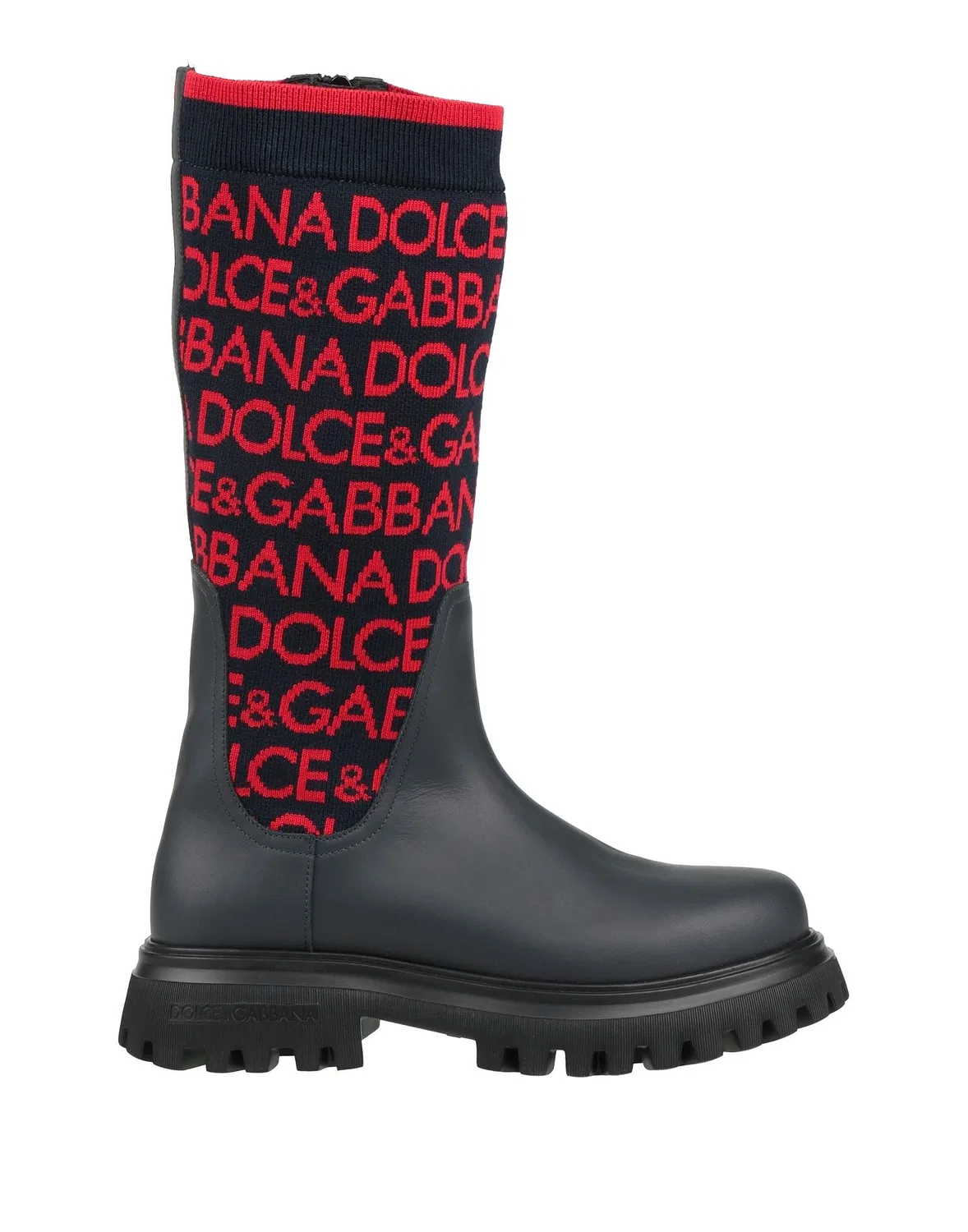 Детские ботинки для девочек с принтом Dolce&Gabbana, темно-синий