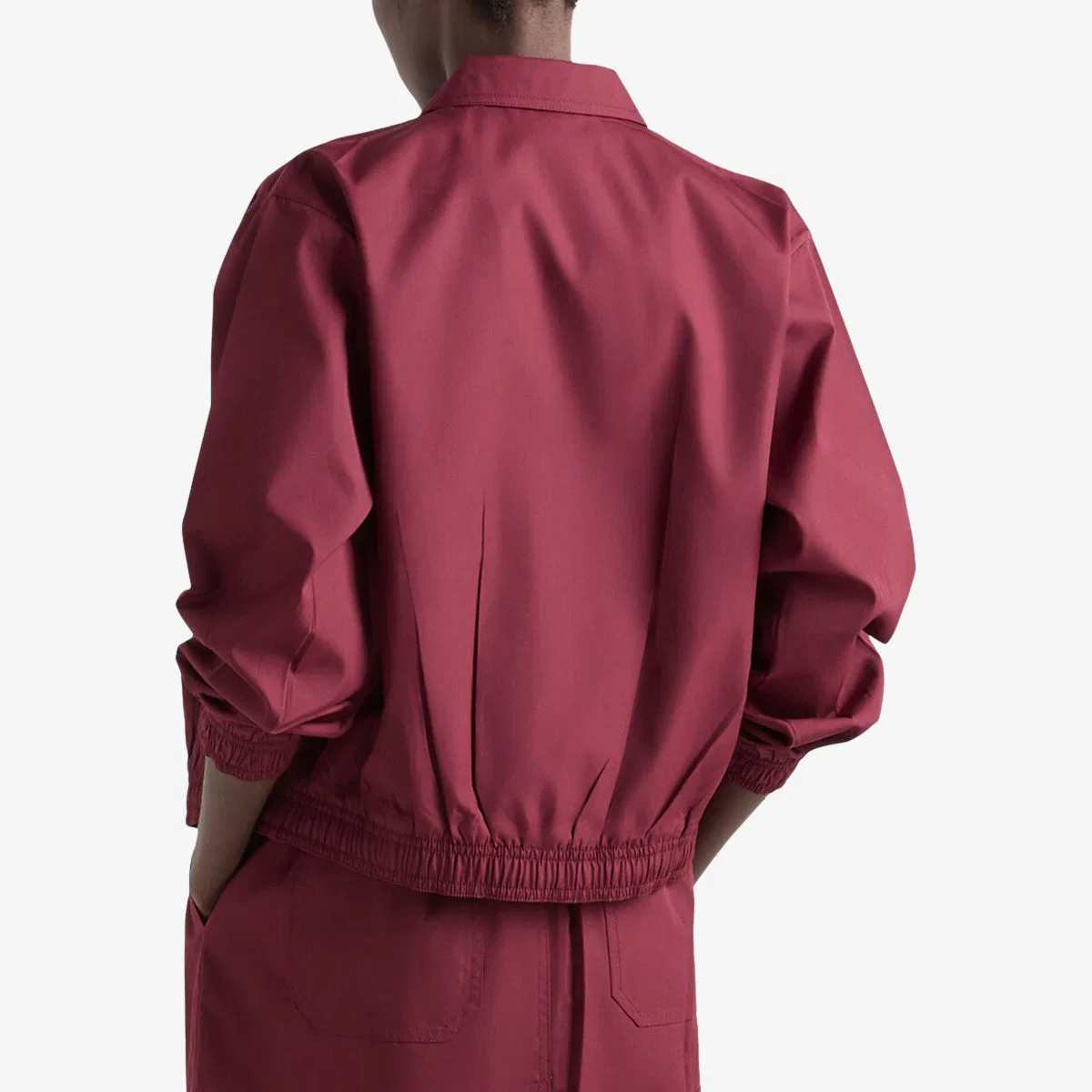 Куртка из поплина с треугольным логотипом Prada, бордовый — фото 4