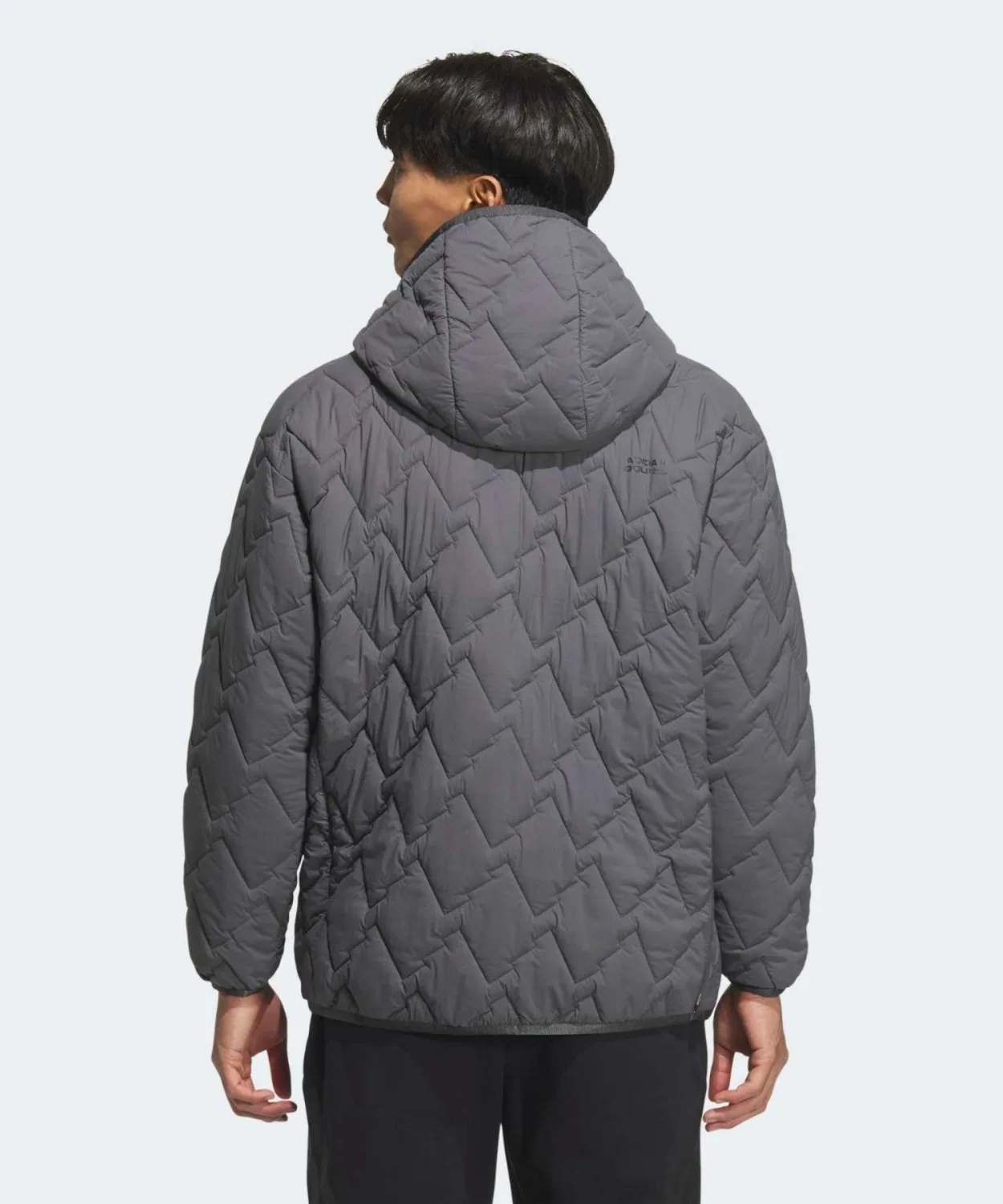 Мужской пуловер с четвертью-застежкой, утепленный, рипстоп, Adidas Golf, Dark Grey — фото 2