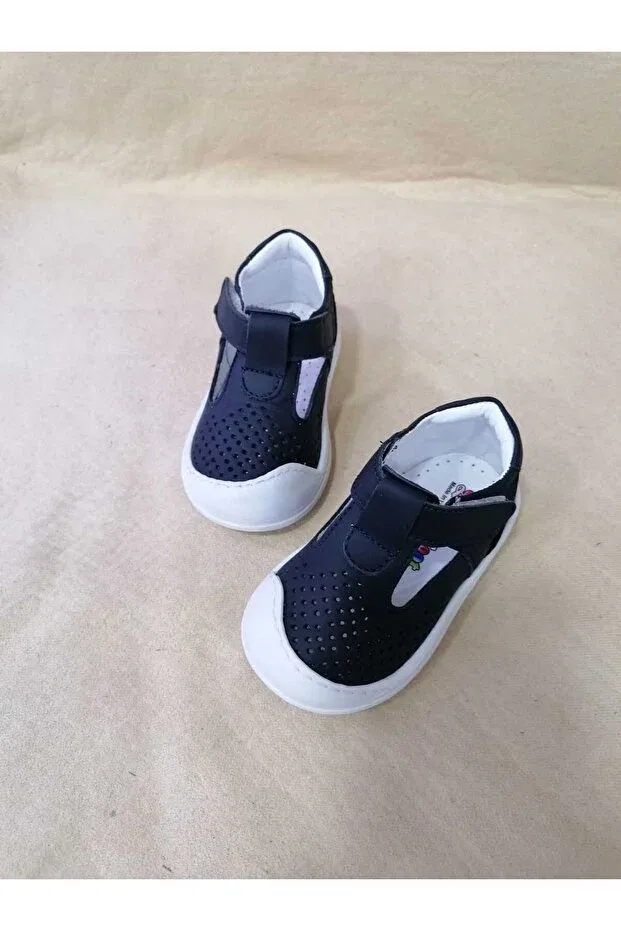 Детские туфли для девочек кожаные с ортопедической стелькой Özgür Kids, Navy Blue — фото 4