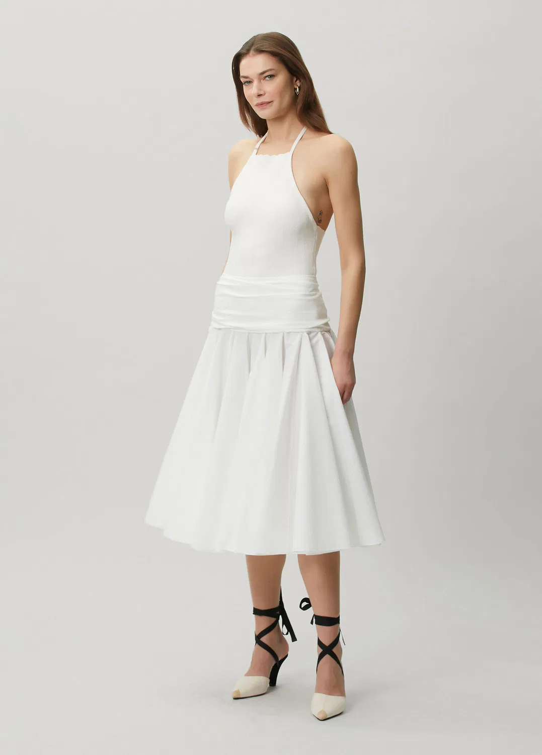 Юбка асимметричная плиссированная The Petticoat Jacquemus, white