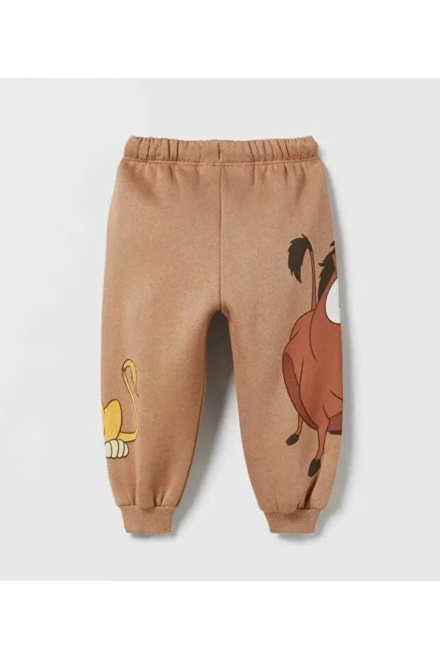 Детский спортивный костюм с принтом The Lion King Oversize Keywest, Beige Coffee — фото 4