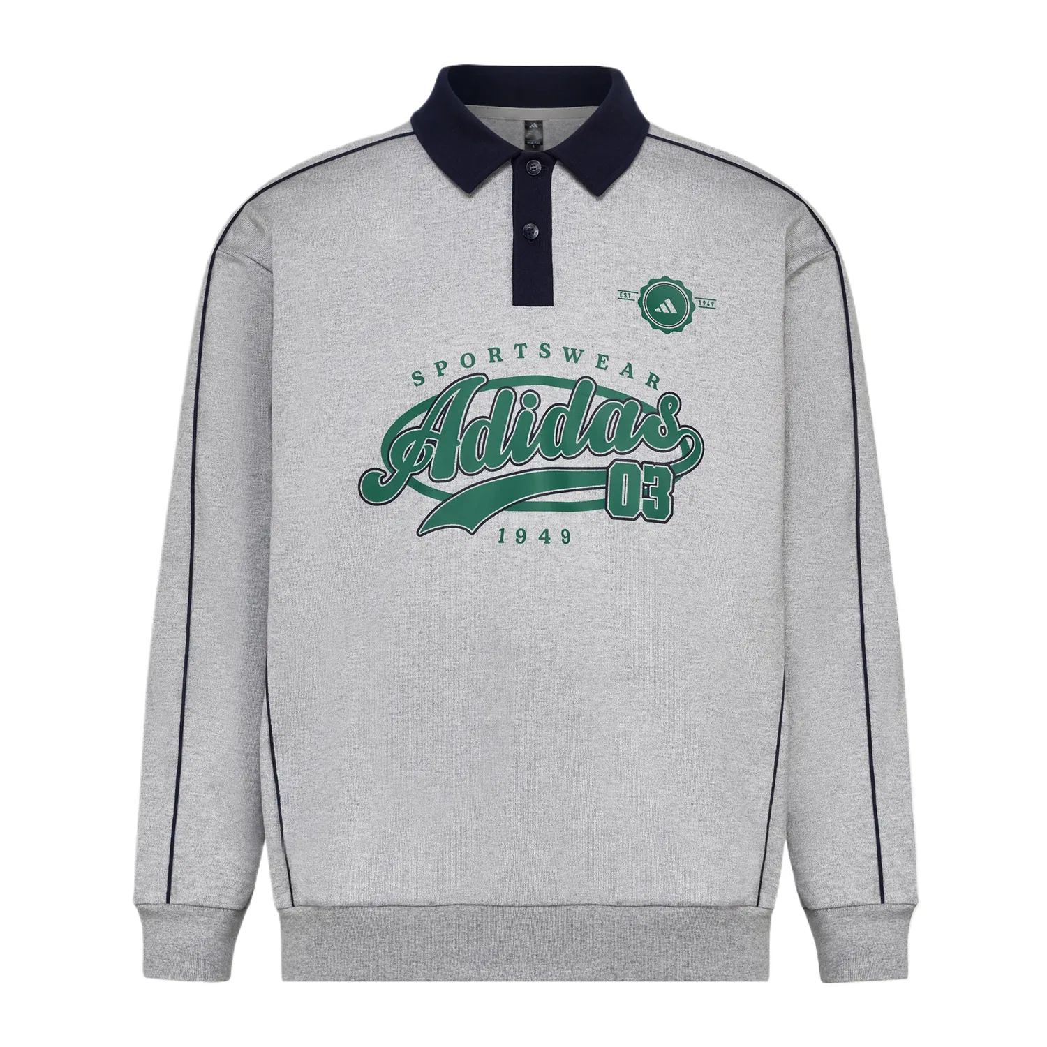 Детское поло с воротником-поло Moderate Adidas, Medium Heather Gray