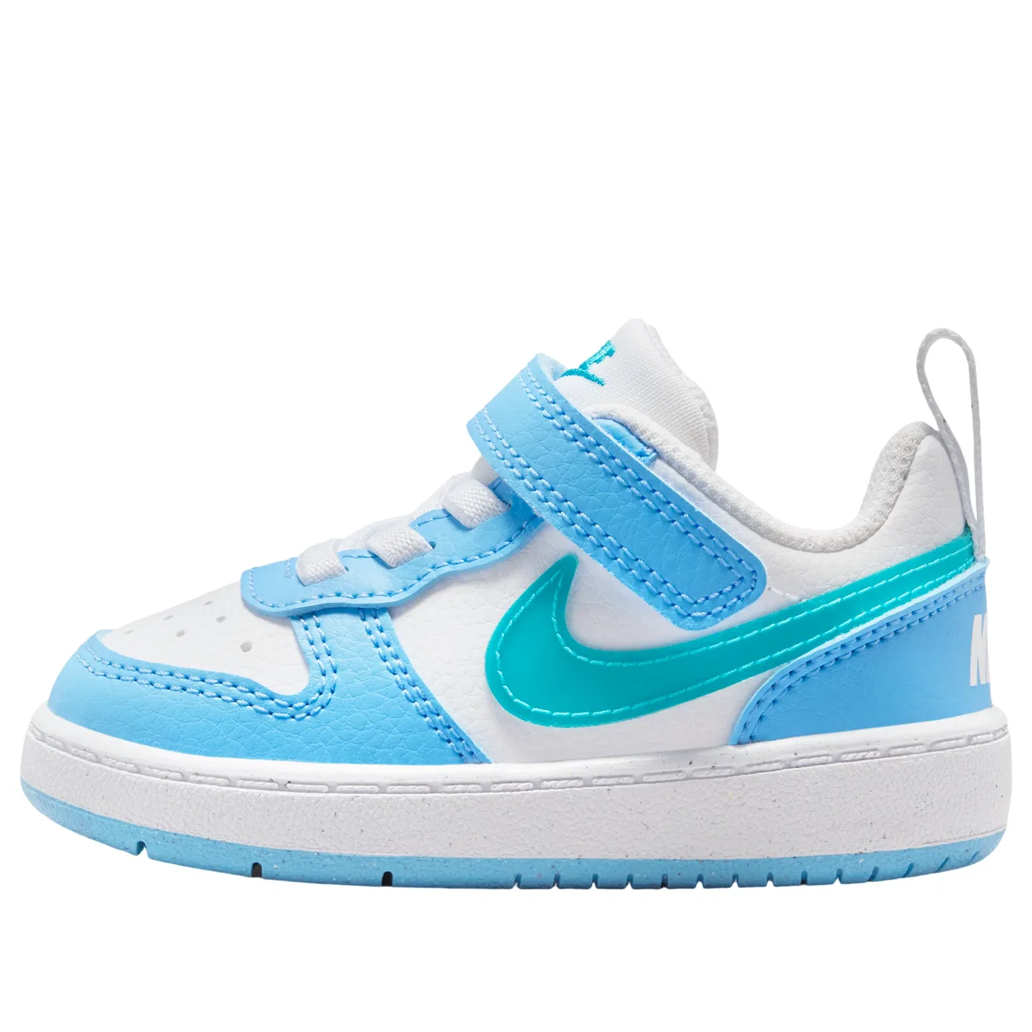 Детские кроссовки с кожаным верхом Court Borough 'White Football Blue' Nike, White/Football Blue/Energy