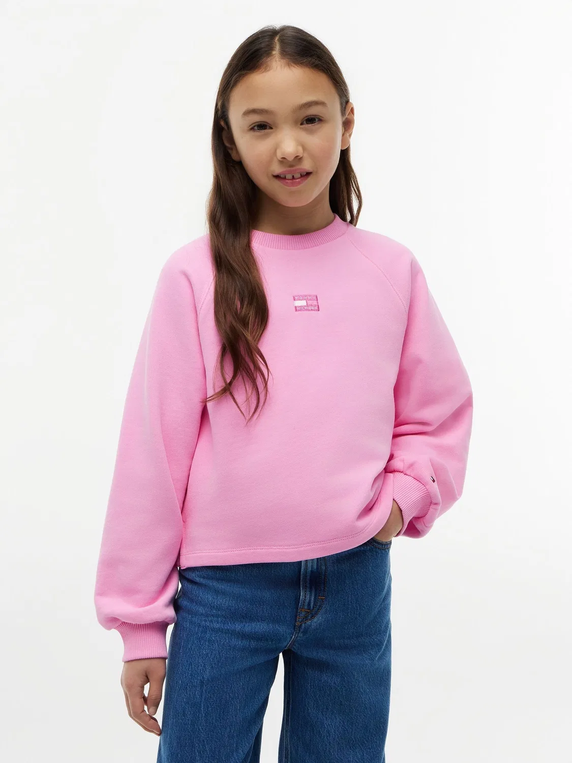 Свитшот с реглан-рукавом, свободный Tommy Hilfiger, розовый