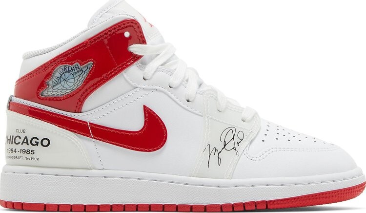 

Кроссовки Air Jordan 1 Mid GS Rookie Season, белый, Белый;красный, Кроссовки Air Jordan 1 Mid GS Rookie Season, белый