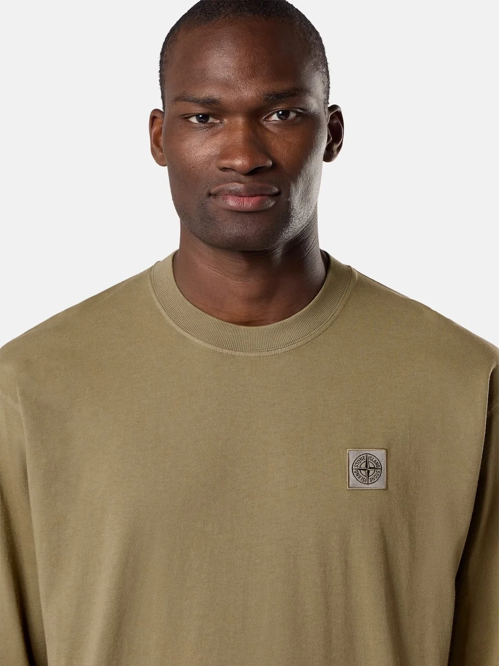 Мужской лонгслив Stone Island Regular Fit With Tonal Compass Logo Patch, военный зеленый — фото 4