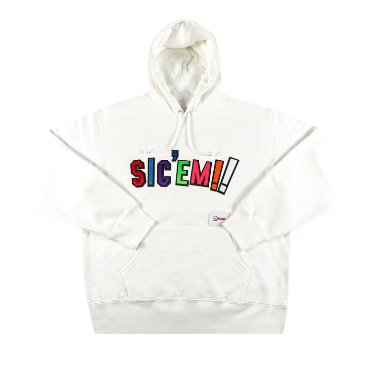 Толстовка Supreme x WTAPS Sic'em! Hooded Sweatshirt 'White', белый - фото