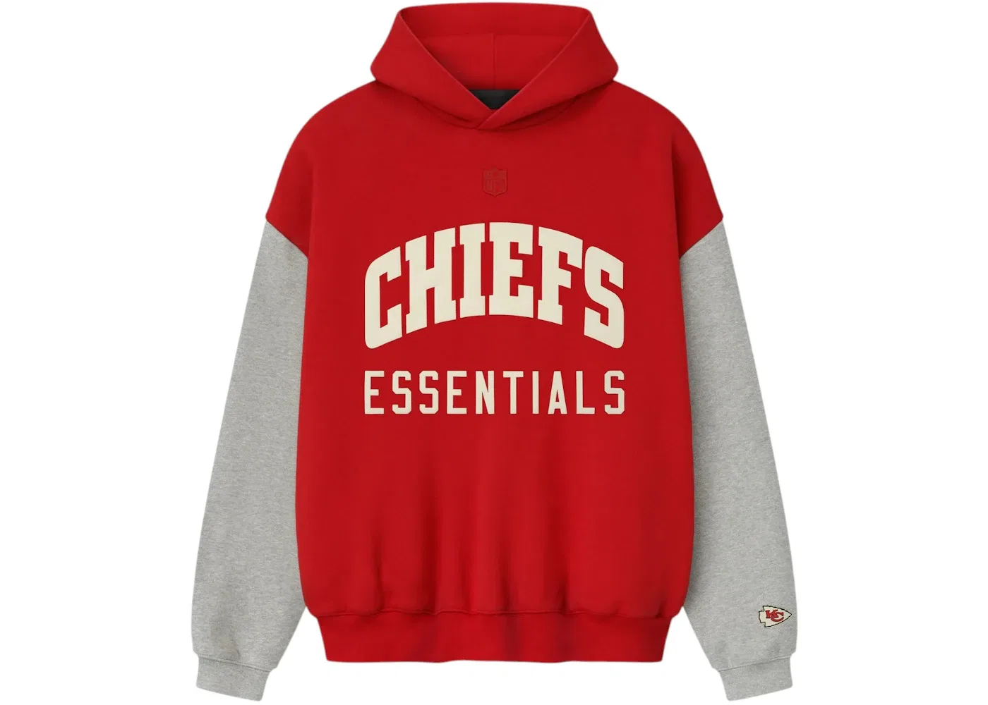 Мужской худи с длинным рукавом Fear of God Essentials Chiefs Sport Hoodie, Red/Concrete Heather