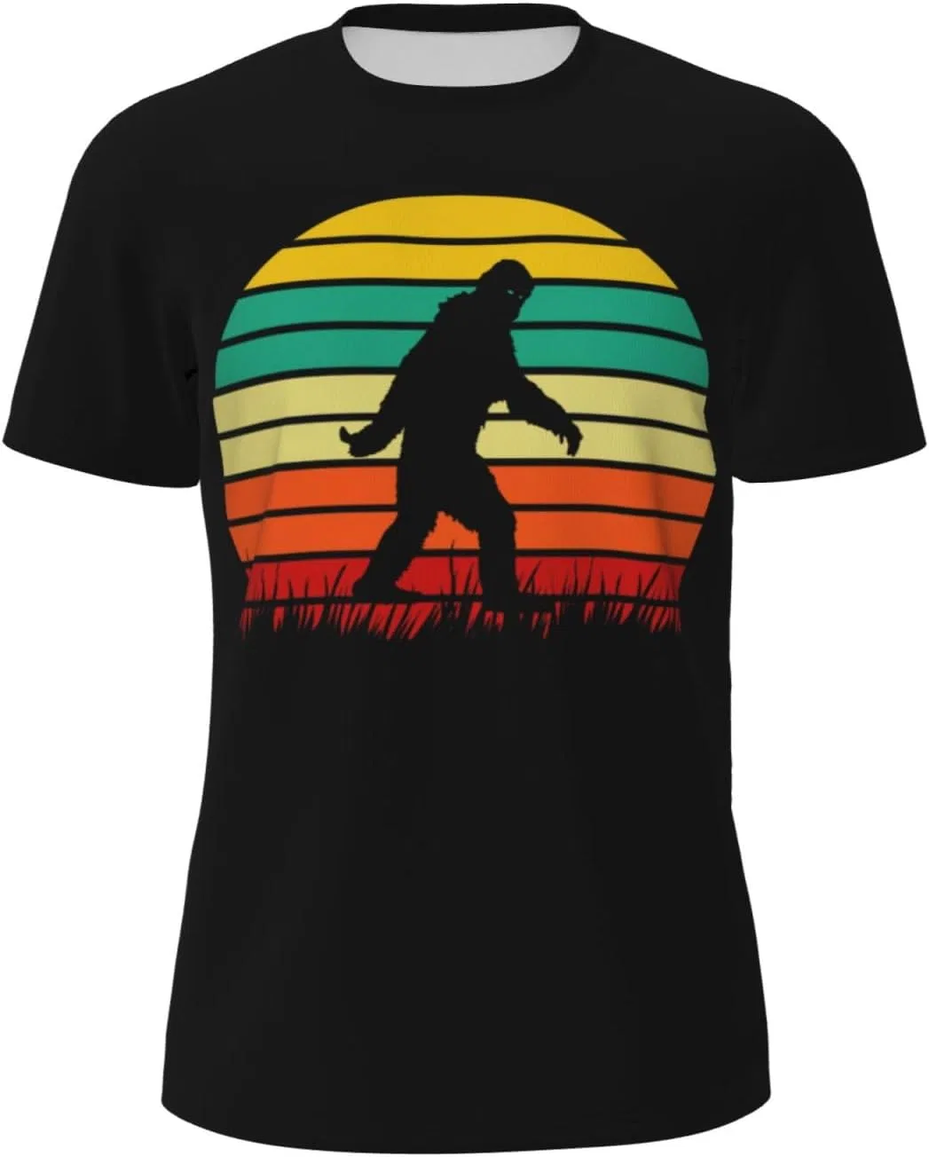 Мужская быстросохнущая футболка, Retro Bigfoot Silhouette