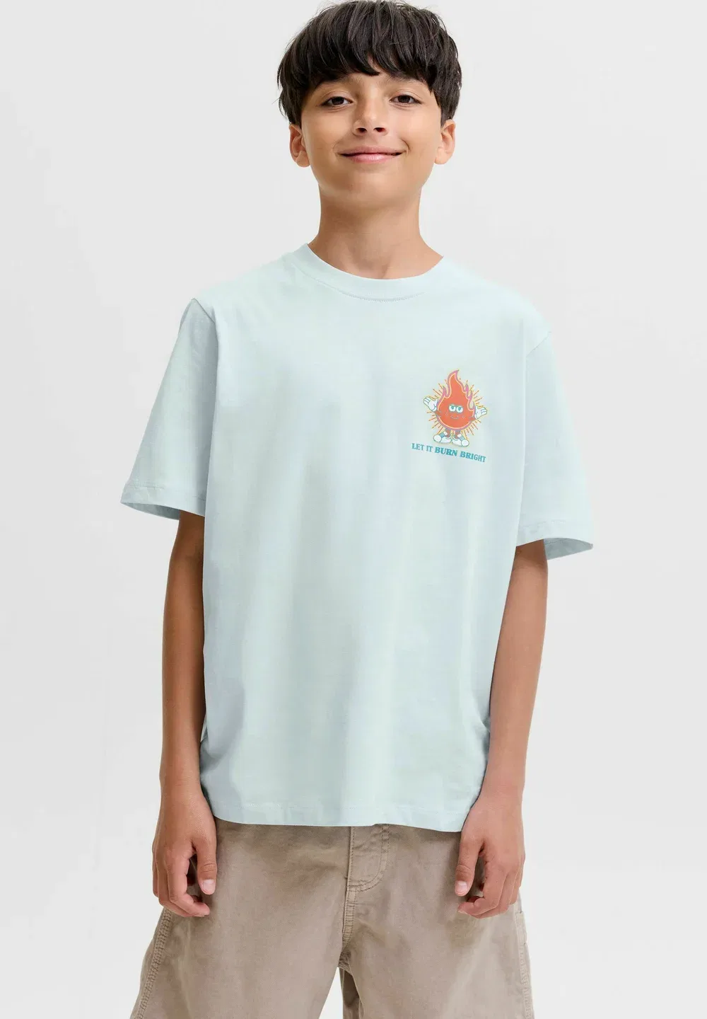 Футболка с принтом на спине, футболка для мальчиков - футболка с принтом Jack & Jones Junior, Ice Water — фото 3