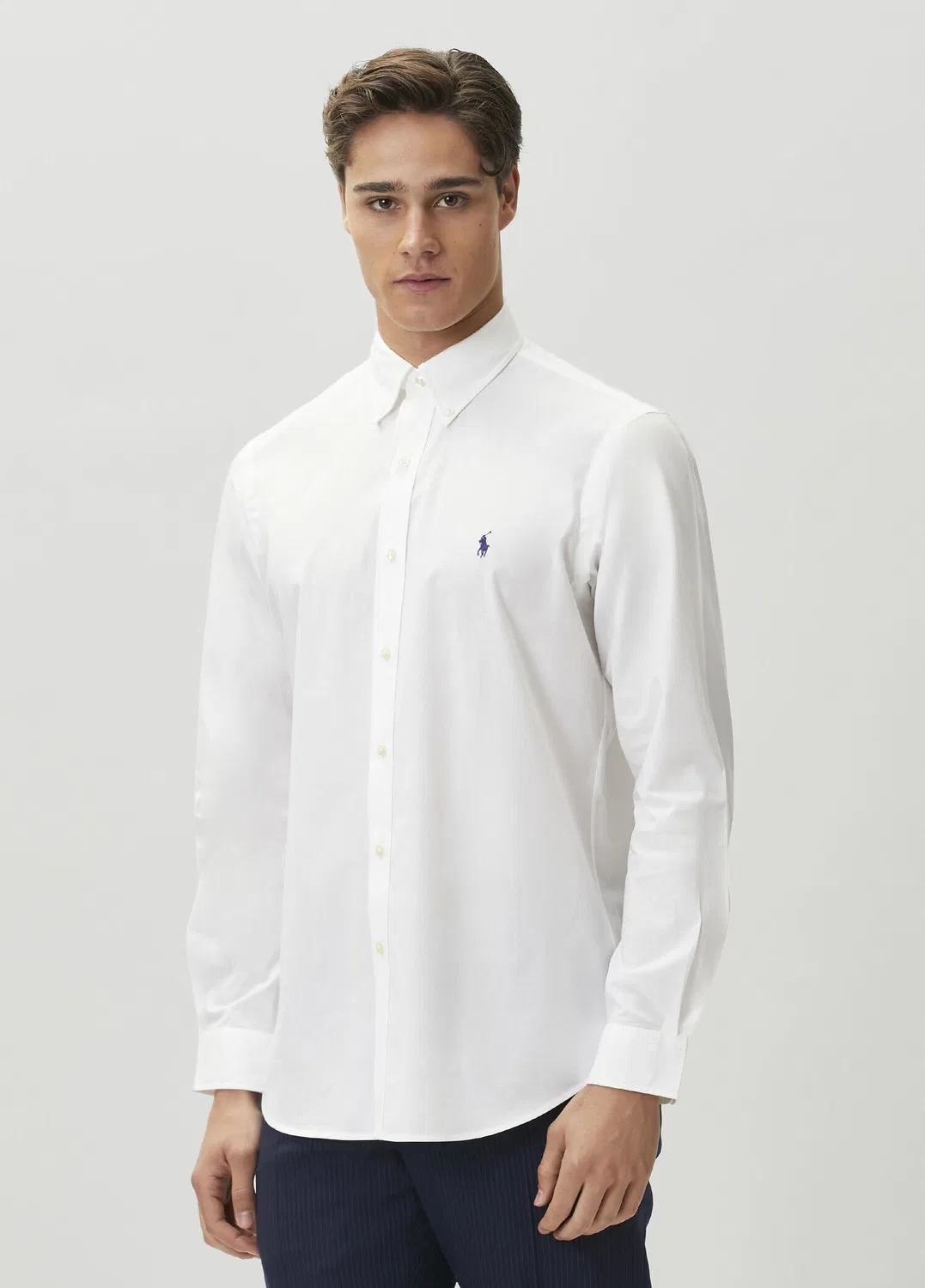 Рубашка поло Ralph Lauren Custom Fit, белый — фото 3