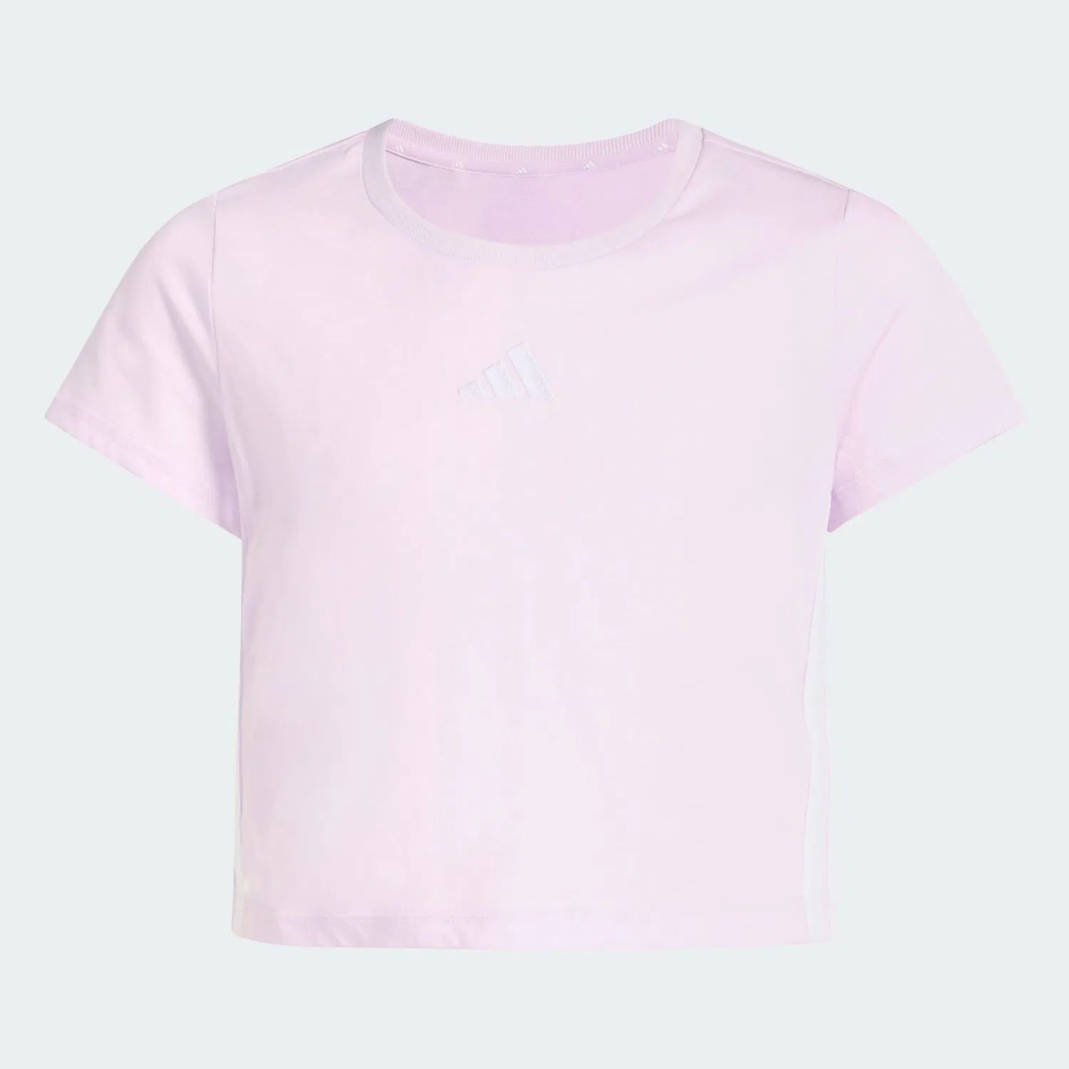 Детская хлопковая футболка Essentials T-Shirt Adidas, Helllila Weiss — фото 2