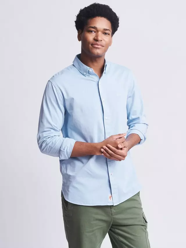 

Рубашка Aubin Hessle Garment Dyed Cotton, цвет pale/blue