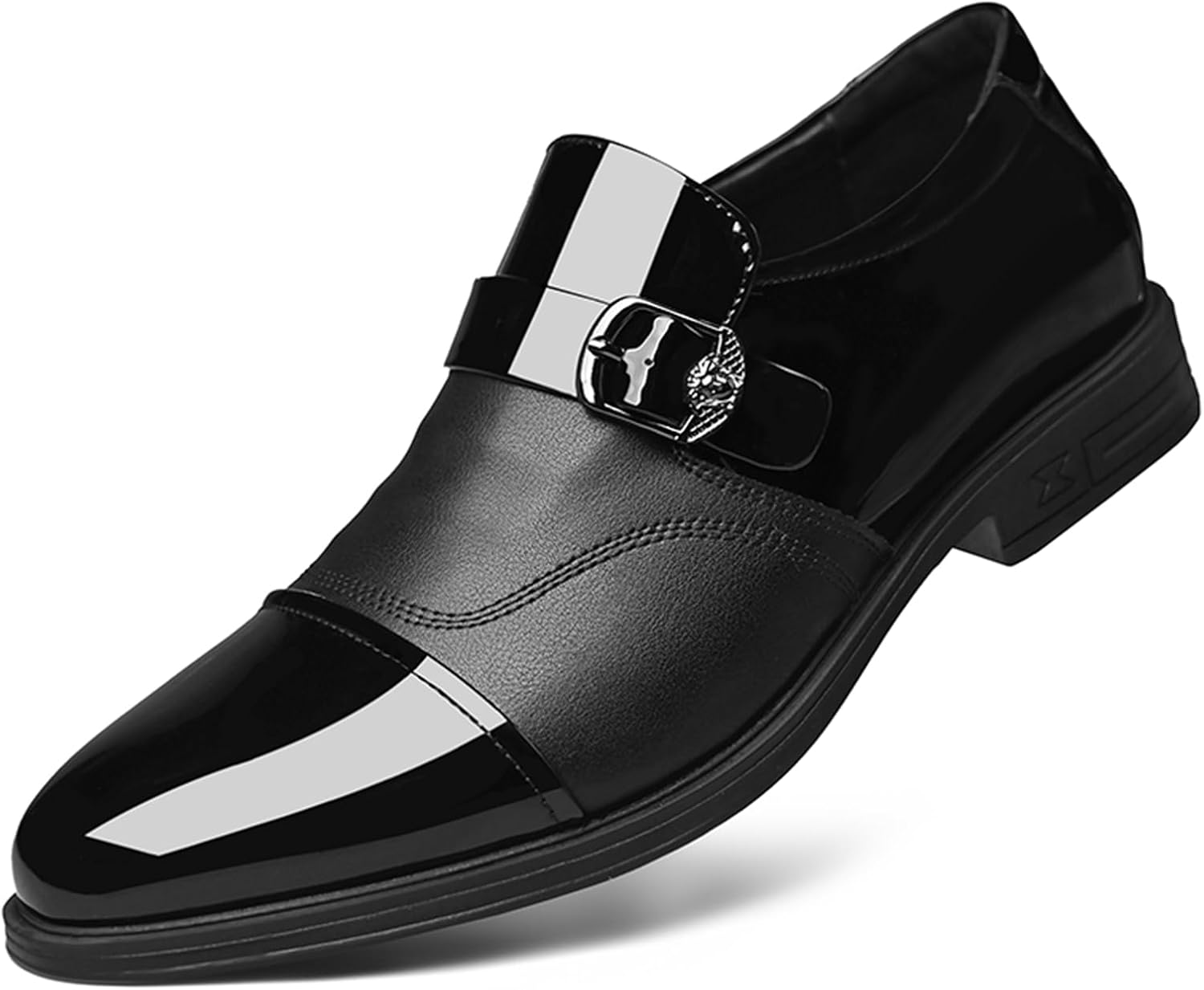 

Мужские лоферы из натуральной кожи с пряжкой, на невысоком грубом каблуке, с нескользящей подошвой, удобные мягкие оксфорды для повседневной работы, вечеринок, свадеб, официальных мероприятий и офисного ношения весь день Tixewsjh, черный