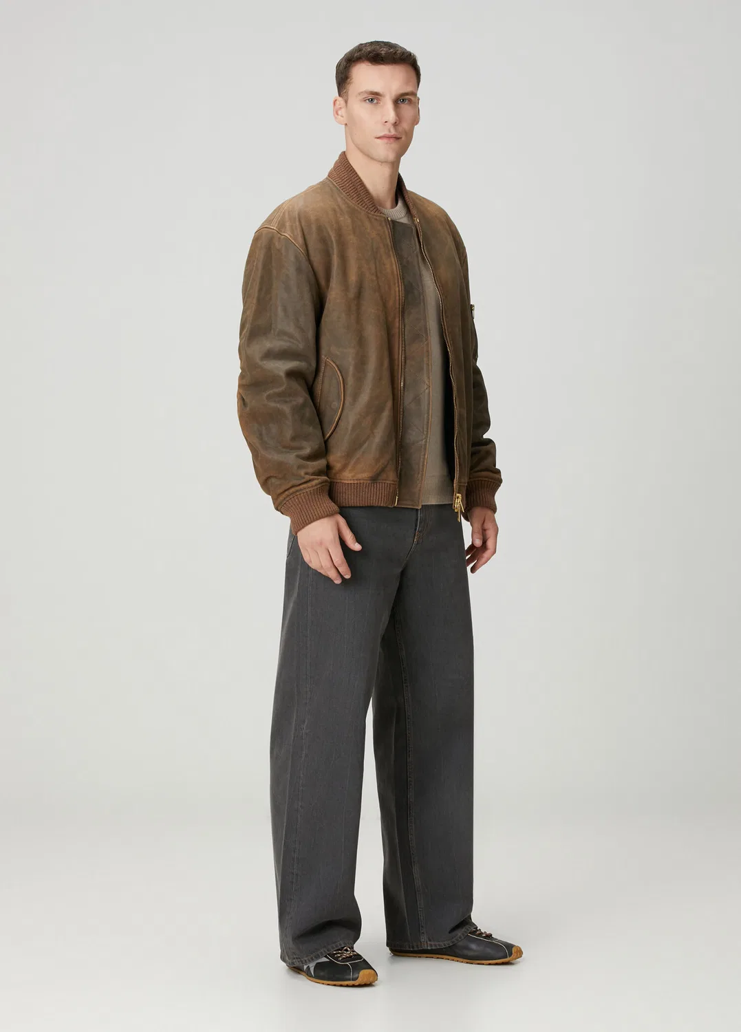 Куртка кожаная Golden Goose, brown — фото 2