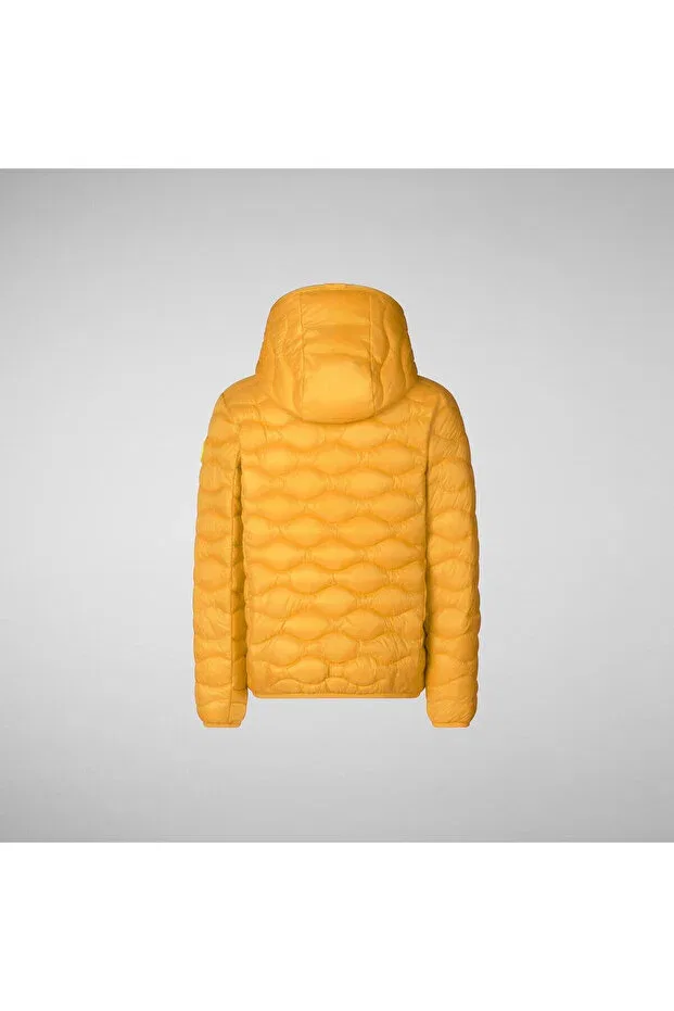 Детское пальто для девочек пуховое с капюшоном Yul Save The Duck, Yellow — фото 2