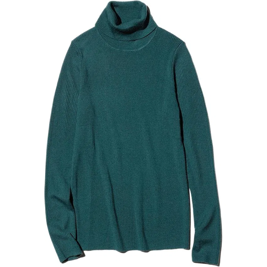 Женский свитер с высоким воротом UNIQLO, Dark Green