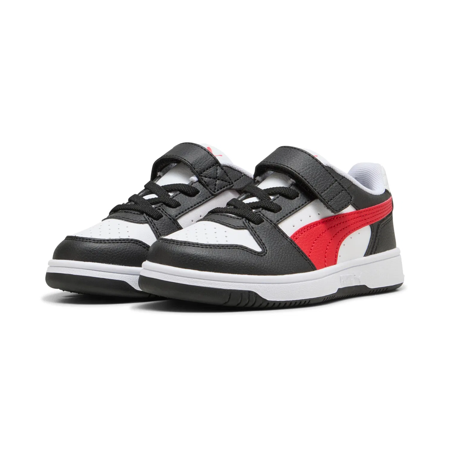 Детские кроссовки с липучками Rebound Slam Lo Ac PS PUMA, Black/Red/White