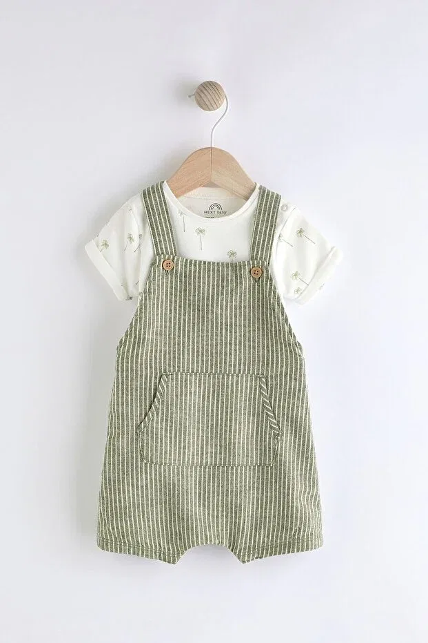Детский комбинезон для девочек полосатый Next Baby, Green