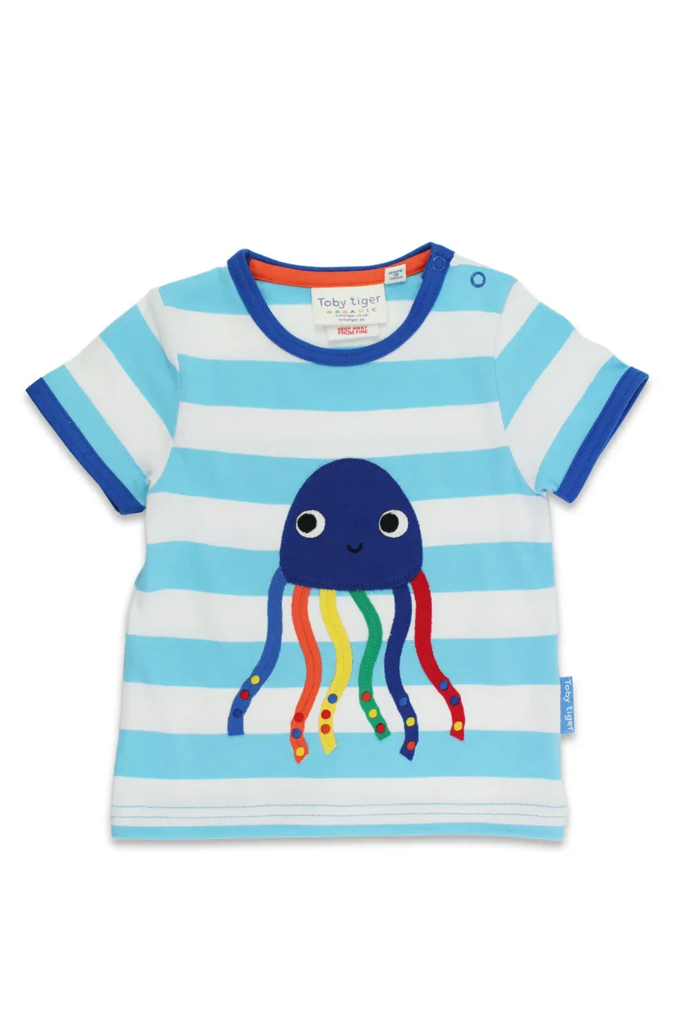 Детская футболка с аппликацией Jellyfish с коротким рукавом Toby Tiger, Blue