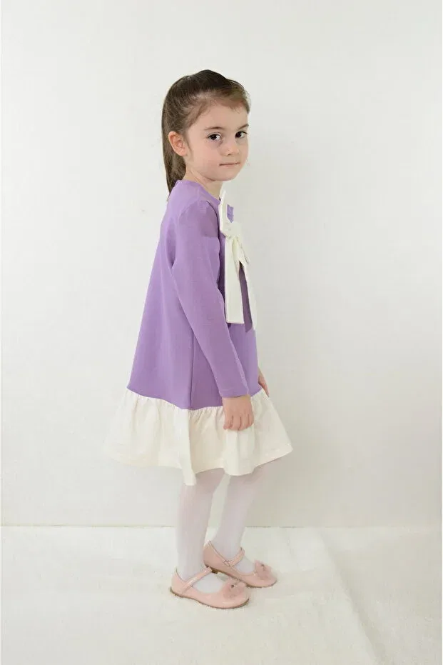 Детское платье для девочек с длинным рукавом Sevimli, Lilac — фото 4