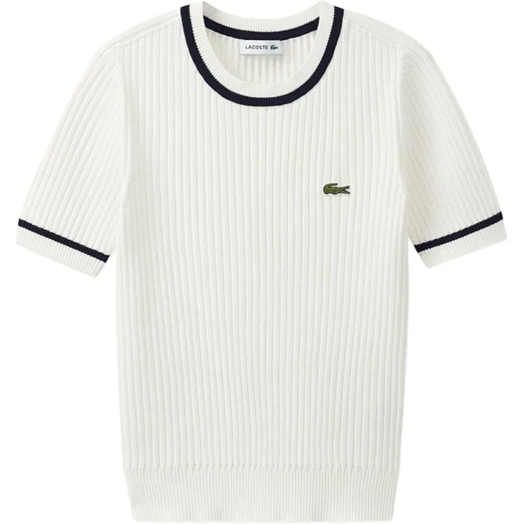 Джемпер женский LACOSTE EV0/White, с круглым вырезом, белый