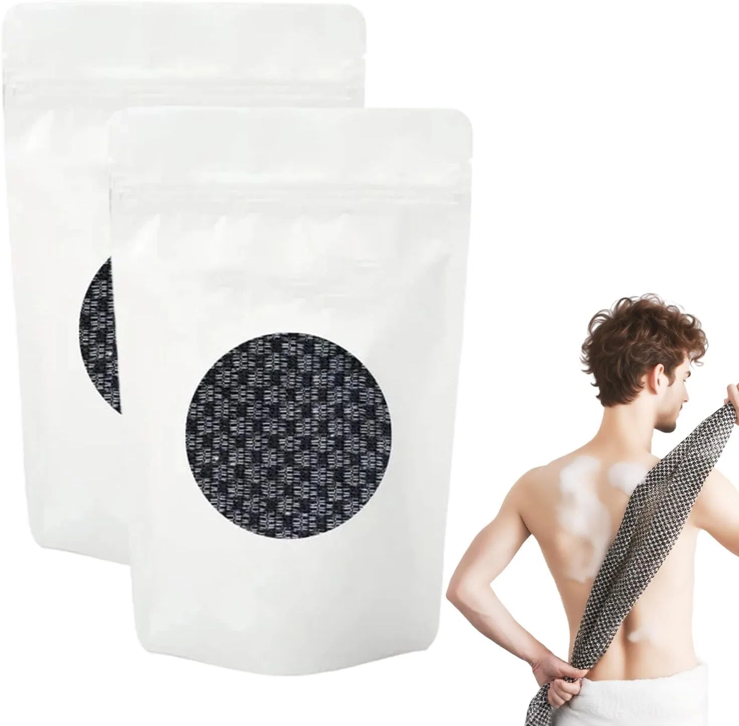 Peeling-мочалка двухсторонняя, Generic, 2 шт, Black