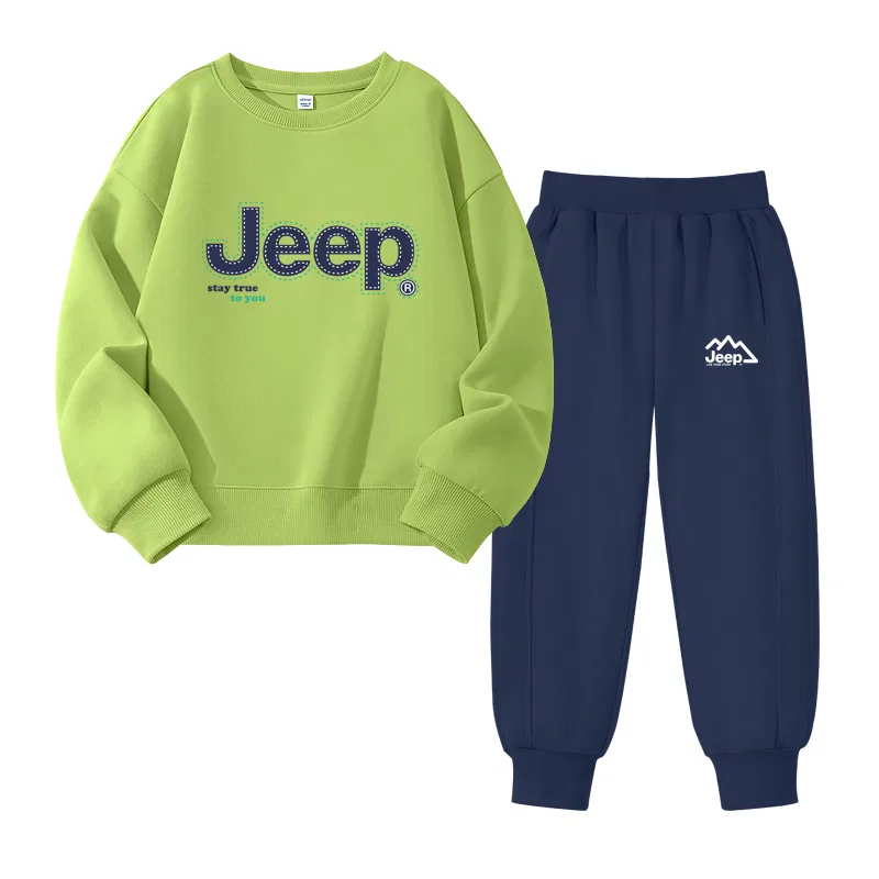 Детский спортивный костюм с круглым вырезом, умеренная растяжимость, Jeep, Mint Green/White Green/Navy