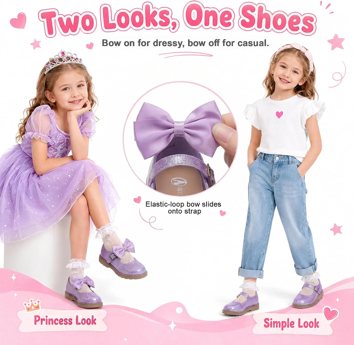 Детские туфли для девочек Мэри Джейн shoeslocker, Purple — фото 2