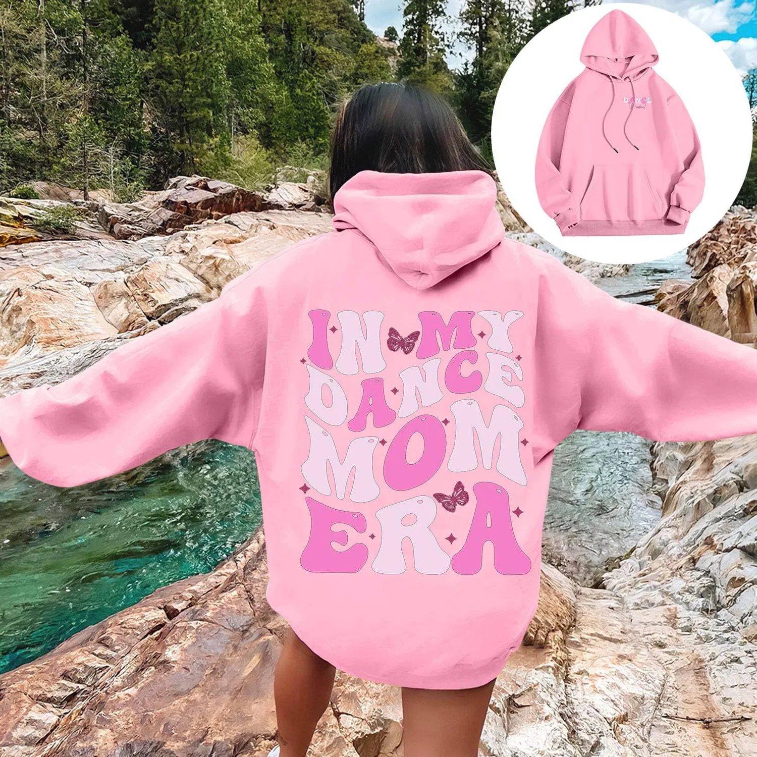 Женский худи с принтом Unisex Hooded Sweatshirt, 2-pink — фото 3