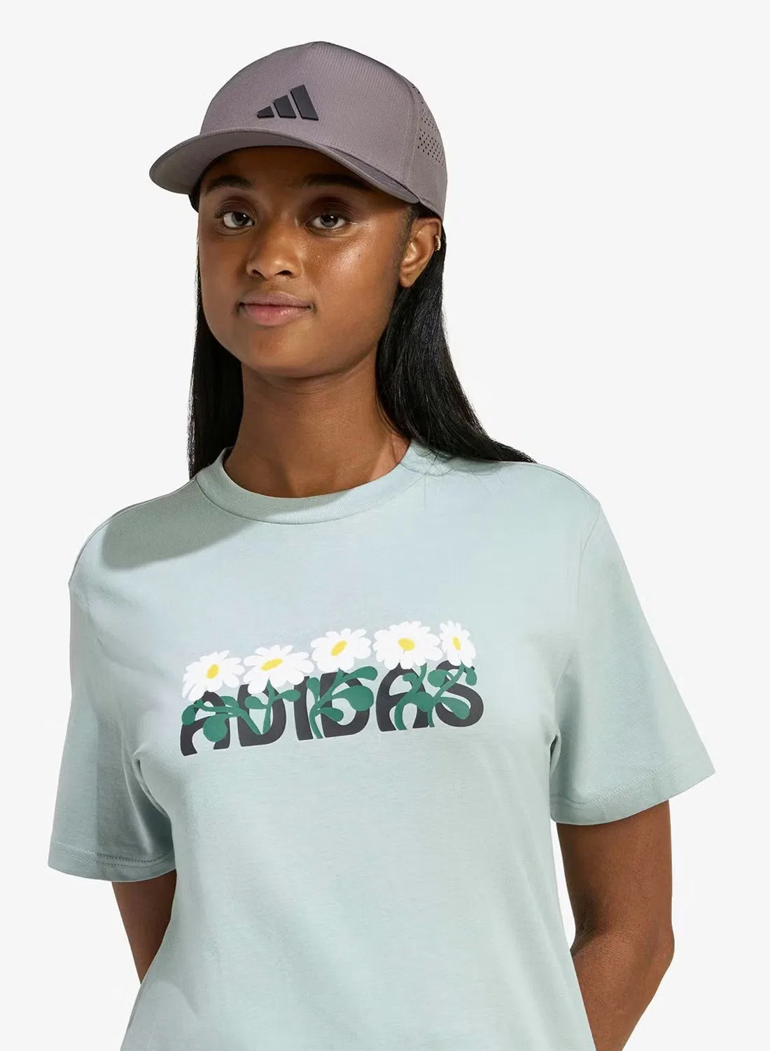 Футболка с принтом Soft Side Graphic Adidas, шалфейный