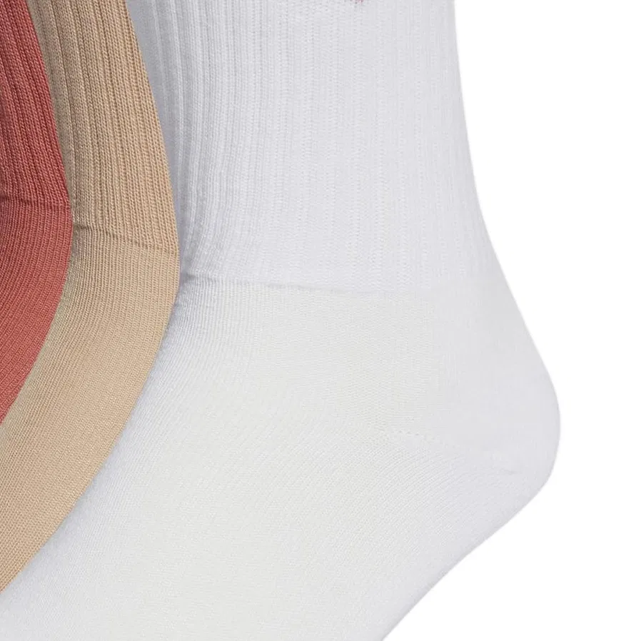 Носки с логотипом Adidas Originals, 3 пары, White/Magic Dream Beige/Magic Orange — фото 4