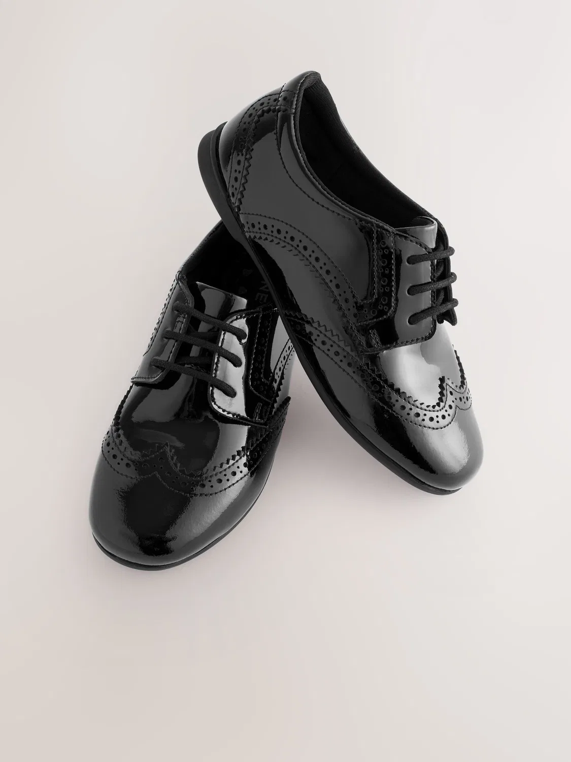 Туфли brogue кожаные, узкая полнота Next, Black Patent — фото 3
