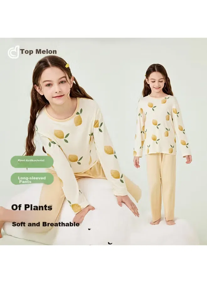Пижама детская с длинным рукавом комплект Dingguagua Top Melon, бежевый
