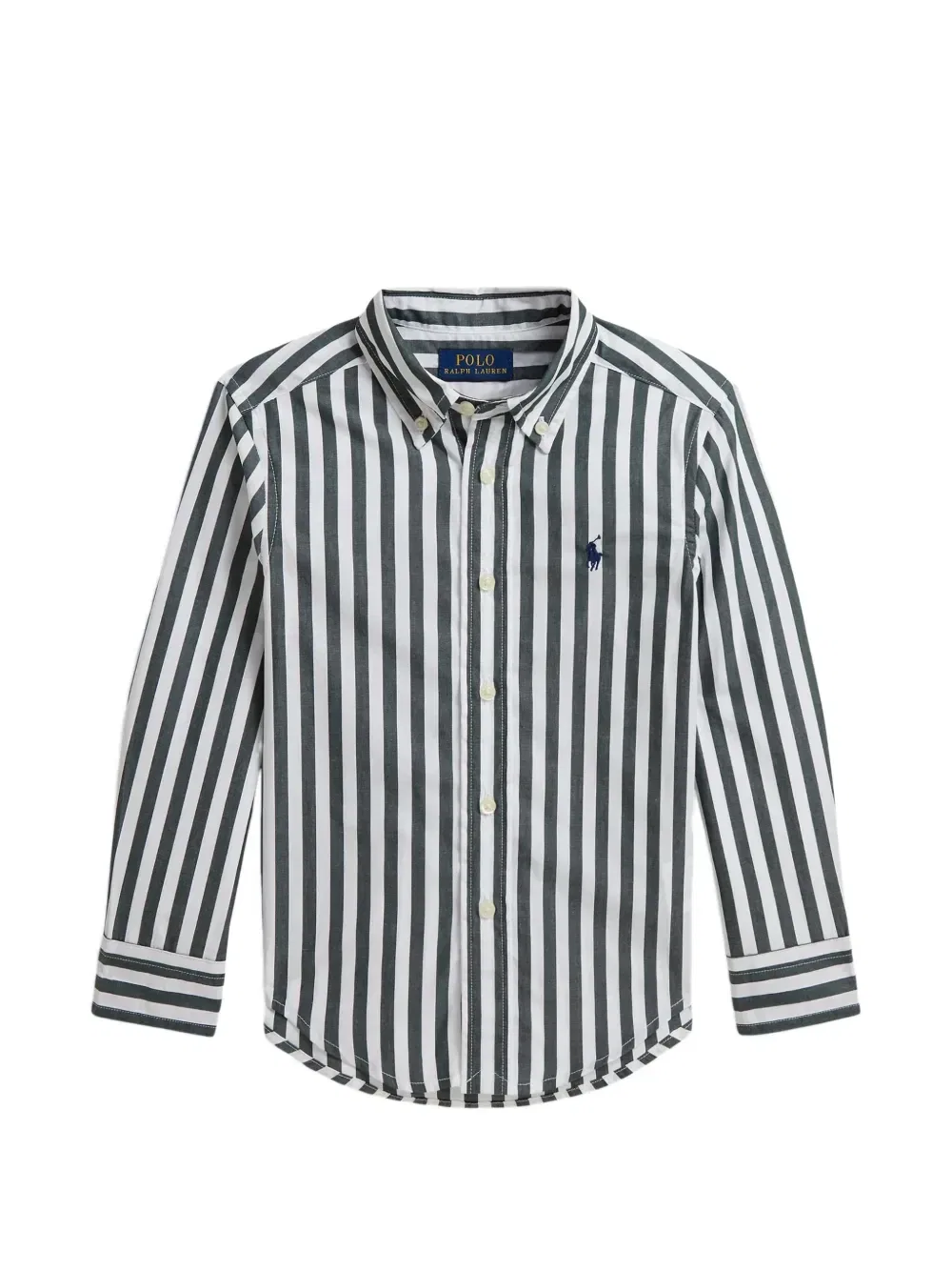 Рубашка в полоску POLO RALPH LAUREN KIDS, зеленый