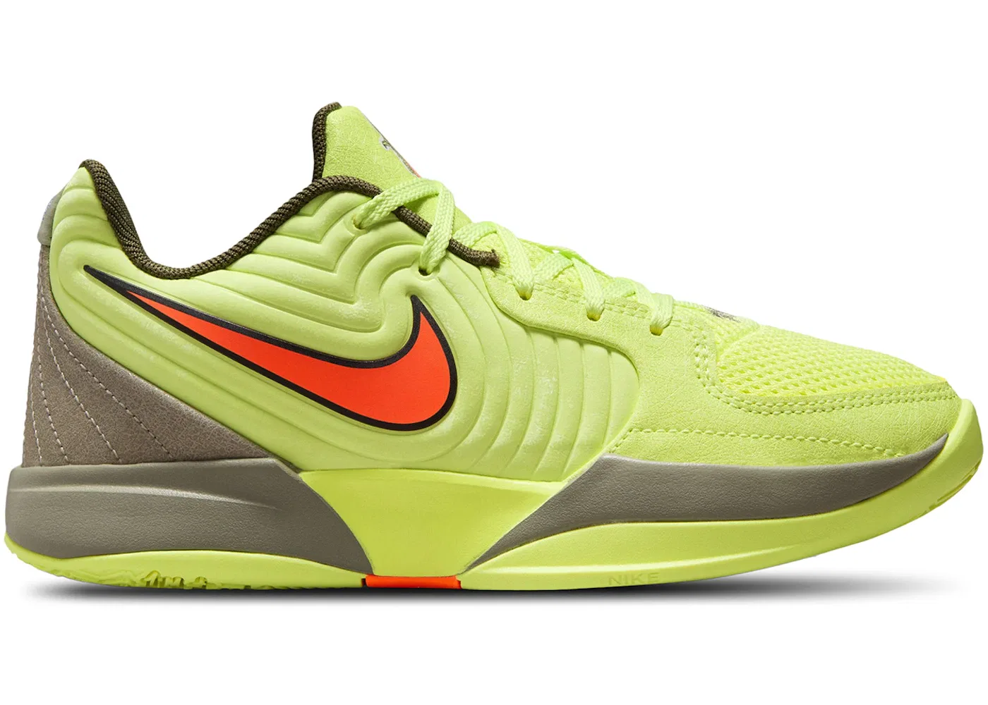 Детские кроссовки для баскетбола Nike Ja 2, Light Lemon Twist/Total Orange/Light Army/Cargo Khaki